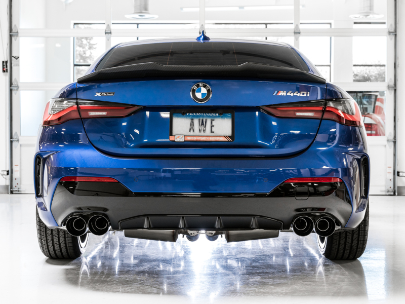 BMW M4 Performance Exhaust - AWE Tuning - Cat Back, Track Edition, Quad Diamond Black Tips - Diamond Black - `19-`27
